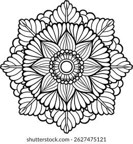 Beautiful floral pattern mandala art isolated on a white background
