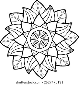 Beautiful floral pattern mandala art isolated on a white background