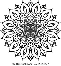 Beautiful floral pattern mandala art isolated on a white background, decoration element for meditation poster, yoga, banner, henna, invitation, cover page, design element mandala art, vector art