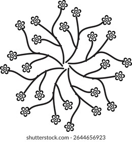  Hermoso patrón floral mandala arte aislado de fondo
