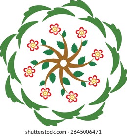 

Hermoso arte floral del mandala del patrón aislado en un fondo blanco, 