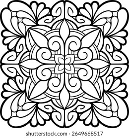 Beautiful floral pattern mandala art isolated on a white background