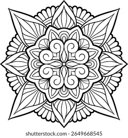 Beautiful floral pattern mandala art isolated on a white background