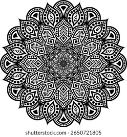 Beautiful floral pattern mandala art isolated on a white background, decoration element for meditation poster, yoga, banner, henna, invitation, cover page, design element mandala art, vector art