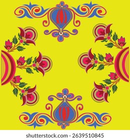 Beautiful floral pattern mandala design cartoon vector illustration