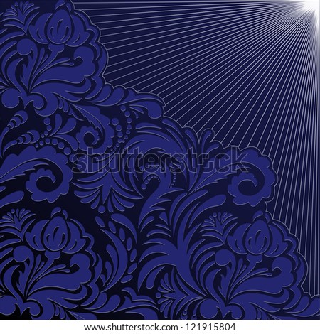 beautiful floral pattern on a blue background
