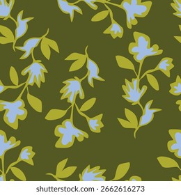 Hermoso Patrón Floral Sobre Fondo Oscuro Con Flores De Crema