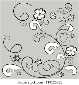 beautiful floral pattern on a gray background