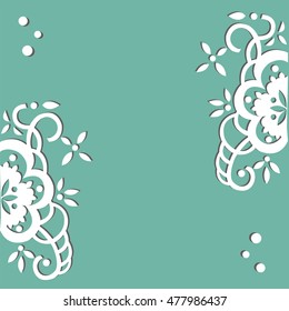 beautiful floral pattern paper on the sides of the background