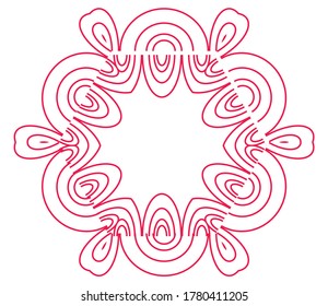 Beautiful floral pattern with red color on white background 