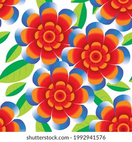 hermoso patrón floral - flores rojas con hojas , fondo, textura, papel tapizado, alfombra en el suelo, papel de envoltura, patrón de cubierta de cojín, arte de tela