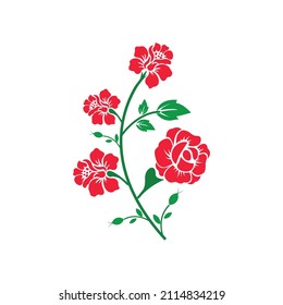 Beautiful floral pattern in red and green colors with place for your text.
