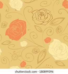beautiful floral pattern with roses. Can be used as background.