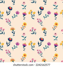 hermoso patrón floral. fondo de patrón floral impecable. decoración con motivos florales. tela con flores.