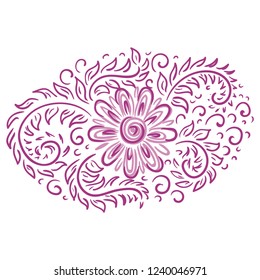 Beautiful floral pattern. Sketch. Vector illustration