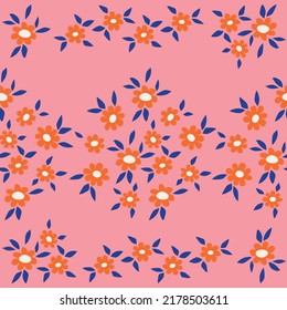 Beautiful floral pattern in small abstract flowers. Ditsy print. Floral seamless background. Vintage template for fashion prints.