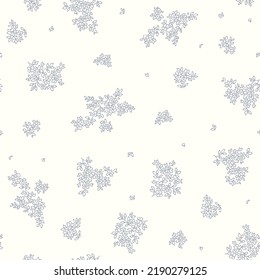 Beautiful floral pattern in small abstract flowers. Small contour line flowers. White background. Ditsy print. Floral seamless background. The elegant the template for fashion prints. Stock pattern.