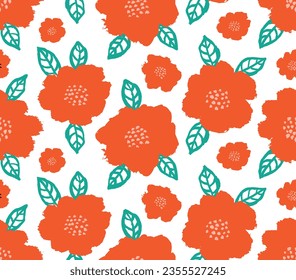 Beautiful floral pattern in small abstract flowers. on white background. 