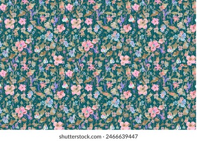 Wunderschönes Blumenmuster in kleinen abstrakten Blüten. Kleine Blumen.   Hintergrund. Ditsy Print. Floraler nahtloser Hintergrund. Die elegante Vorlage für Modedrucke.