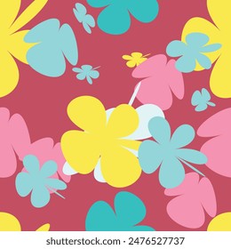 Beautiful floral pattern in small abstract flowers. Small colorful flowers. Multicolor background. Ditsy print. Floral seamless background. Vintage template for fashion prints. Stock pattern.