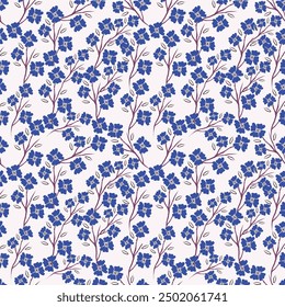 Beautiful floral pattern in small abstract flowers. Small colorful flowers. Coral pink background. Ditsy print. Floral seamless background. Elegant template for fashion prints. Stock pattern