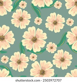 Schönes Blumenmuster in kleinen abstrakten Blumen. Kleine bunte Blumen. Korallenrosa Hintergrund. Ditsy-Print. floraler, nahtloser Hintergrund. Elegante Vorlage für Modedrucke. Stockmuster