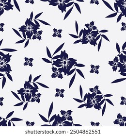 Beautiful floral pattern in small abstract flowers. Small colorful flowers. Coral pink background. Ditsy print. Floral seamless background. Elegant template for fashion prints. Stock pattern