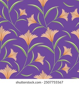 Beautiful floral pattern in small abstract flowers. Small colorful flowers. Coral pink background. Ditsy print. Floral seamless background. Elegant template for fashion prints. Stock pattern