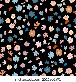 Beautiful floral pattern in small abstract flowers. Small flowers. Ditsy print. Floral seamless background. Fashion prints