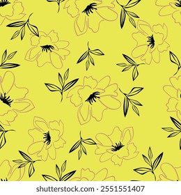 Beautiful floral pattern in small abstract flowers. Small pink and orange flowers. White background. Ditsy print. Floral seamless background