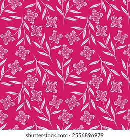 Beautiful floral pattern in small abstract flowers. Small colorful flowers. Coral pink background. Ditsy print. Floral seamless background. Elegant template for fashion prints. Stock pattern