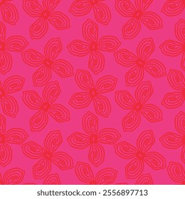 Beautiful floral pattern in small abstract flowers. Small colorful flowers. Coral pink background. Ditsy print. Floral seamless background. Elegant template for fashion prints. Stock pattern