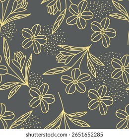 Beautiful floral pattern in small abstract flowers. Small colorful flowers. Coral pink background. Ditsy print. Floral seamless background. Elegant template for fashion prints. Stock pattern
