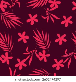 Beautiful floral pattern in small abstract flowers. Small colorful flowers. Coral pink background. Ditsy print. Floral seamless background. Elegant template for fashion prints. Stock pattern