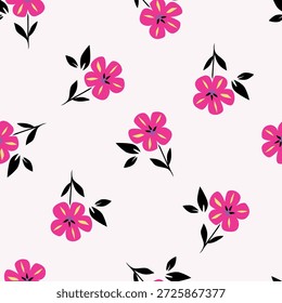 Lindo padrão floral em pequenas flores abstratas. Pequenas flores rosas e azuis. Fundo branco. Impressão de Ditsy. Fundo floral sem emenda. O modelo elegante para impressões de moda. Padrão de estoque