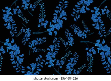 Beautiful floral pattern in the small flower. Ditsy print. Vector with in hand drawn style