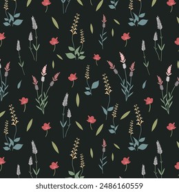 Beautiful floral pattern in small flowers. Small rose pink flowers. Colorful background. Ditsy print. Floral seamless background. Elegant template for fashion prints. Stock pattern.