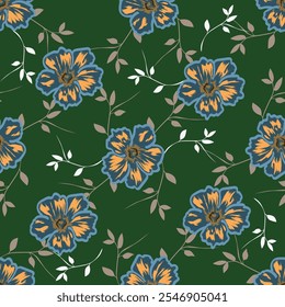 Beautiful floral pattern in small flowers. Delicate white flowers and lilac leaves. Light pink background. Liberty print. Floral seamless background. Trendy template for fashion prints. Stock pattern