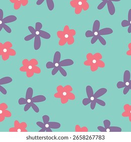 Schönes Blumenmuster in kleinen Blumen. Kleine bunte Pastellblumen. Weißer Hintergrund. Freiheitsdruck. floraler, nahtloser Hintergrund. Trendy Vorlage für Modedrucke. Stockmuster