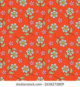 Beautiful floral pattern in small flowers. Small colorful pastel flowers. White background. Liberty print. Floral seamless background. Trendy template for fashion prints. Stock pattern