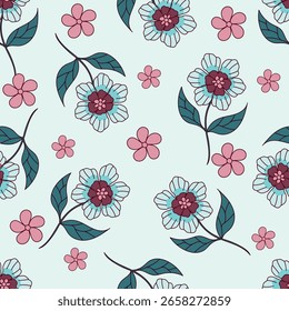 Lindo padrão floral em flores pequenas. Pequenas flores coloridas pastel. Fundo branco. Impressão Liberty. Fundo floral sem emenda. Modelo de moda para impressões de moda. Padrão de estoque