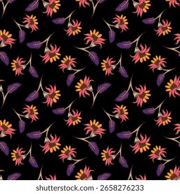 Beautiful floral pattern in small flowers. Small colorful pastel flowers. White background. Liberty print. Floral seamless background. Trendy template for fashion prints. Stock pattern.
