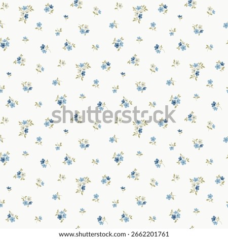 Beautiful floral pattern in small flowers. Small floral flowers. Seamless pattern background. Ditsy print. Floral seamless background. Elegant flowers template for wall decor, wallpaper, cards.