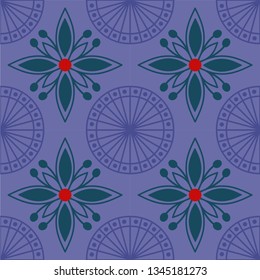 beautiful floral pattern with stylized flowers, leaves and dots. great for packaging paper, wrapping, tile, ceramic, pottery works, textile and other prints 
