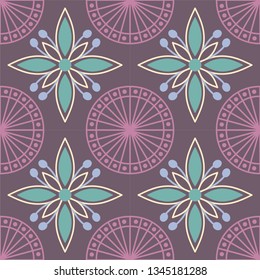 beautiful floral pattern with stylized flowers, leaves and dots. great for packaging paper, wrapping, tile, ceramic, pottery works, textile and other prints 