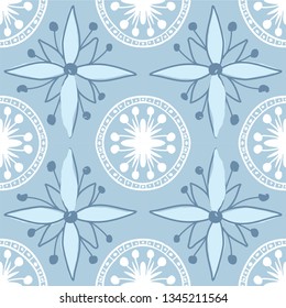 beautiful floral pattern with stylized flowers, leaves and dots. great for packaging paper, wrapping, tile, ceramic, pottery works, textile and other prints 