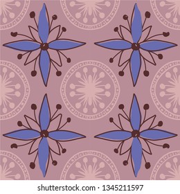 beautiful floral pattern with stylized flowers, leaves and dots. great for packaging paper, wrapping, tile, ceramic, pottery works, textile and other prints 