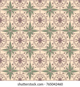 beautiful floral pattern with stylized flowers, leaves and dots. great for packaging paper, wrapping, tile, ceramic, pottery works, textile and other prints 