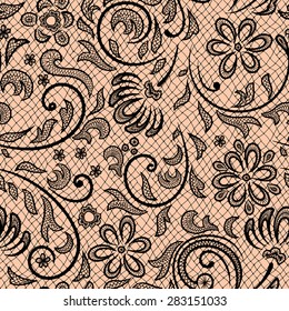 Beautiful floral pattern stylized like laces