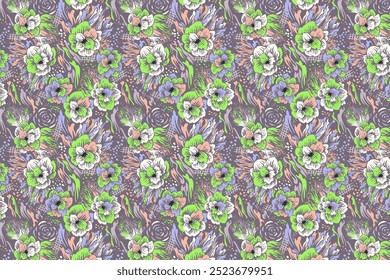 a beautiful floral pattern for textile , all digital print . 